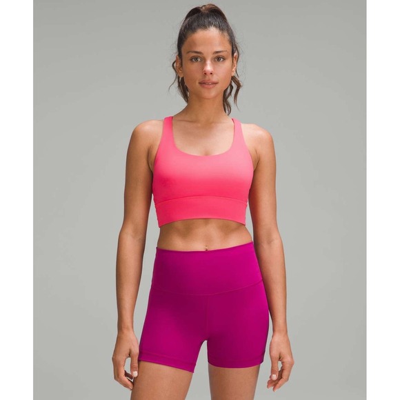 Lululemon Energy Longline Bra *Medium Support, B–D Cups Lip Gloss Pink Size 6 - Picture 2 of 8